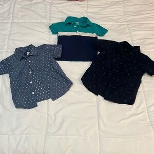3 boys 3T short sleeves shirts. 2 button downs & 1 polo type shirt bundle
